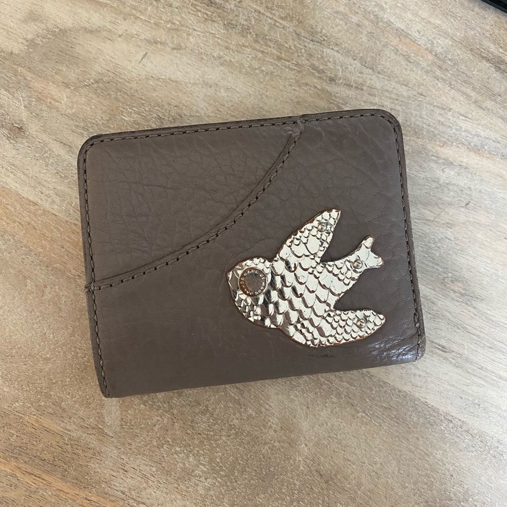 Marc by Marc Jacobs Grey Leather Wallet Silver Bird Y2K